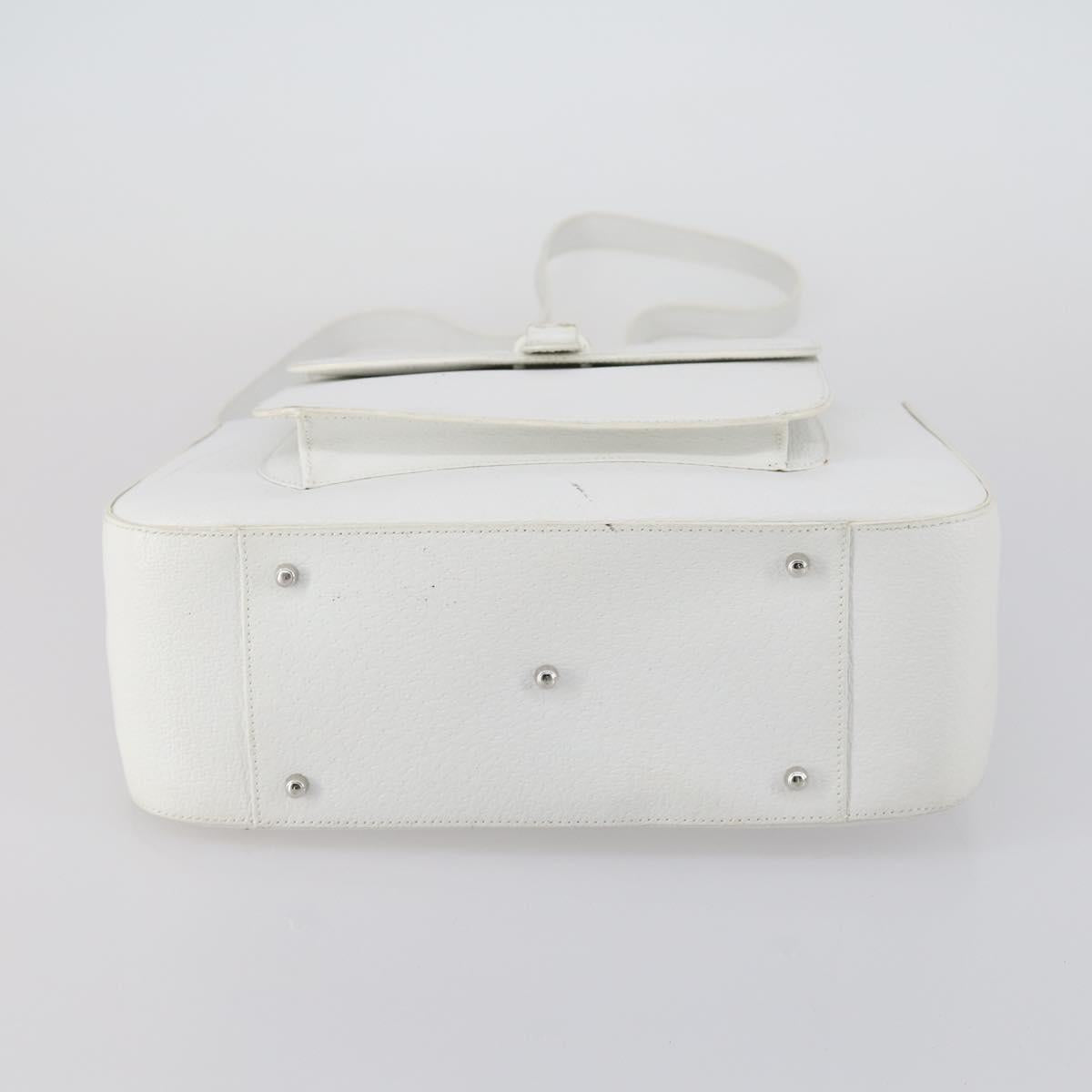 GUCCI Hand Bag Leather 2way White Silver 000 2058 0307 5 Auth ep11566