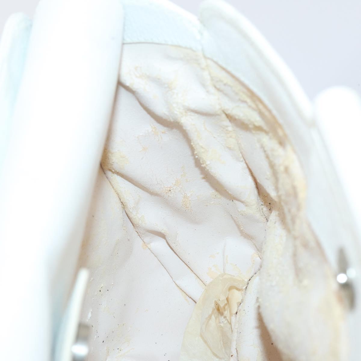 GUCCI Hand Bag Leather 2way White Silver 000 2058 0307 5 Auth ep11566