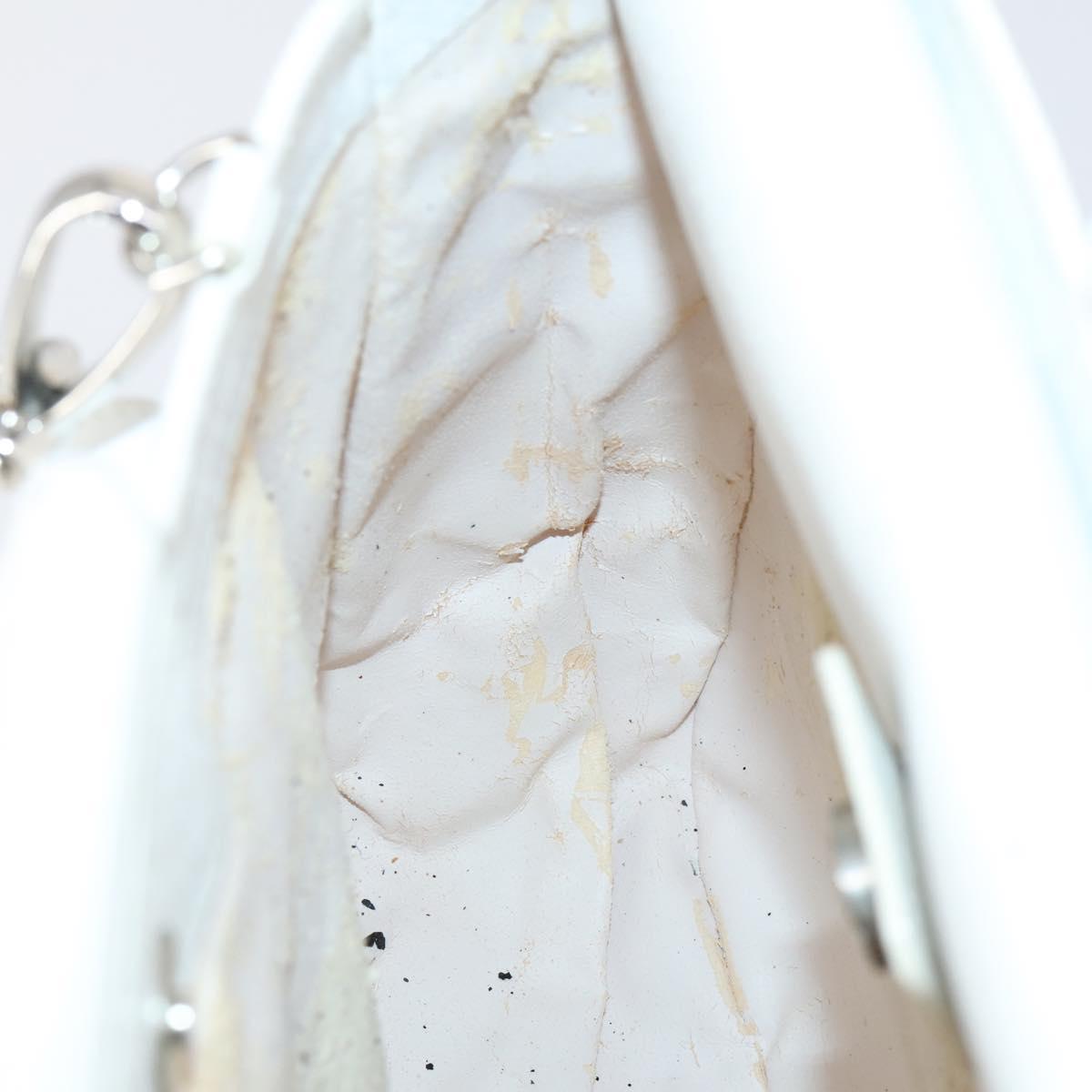 GUCCI Hand Bag Leather 2way White Silver 000 2058 0307 5 Auth ep11566