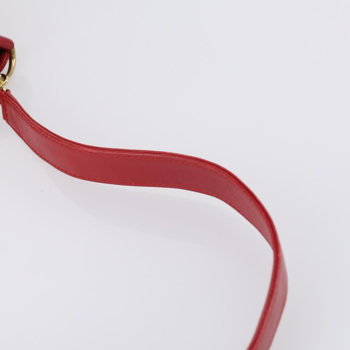 GUCCI Bamboo Hand Bag Leather 2way Red Gold Auth ep11568