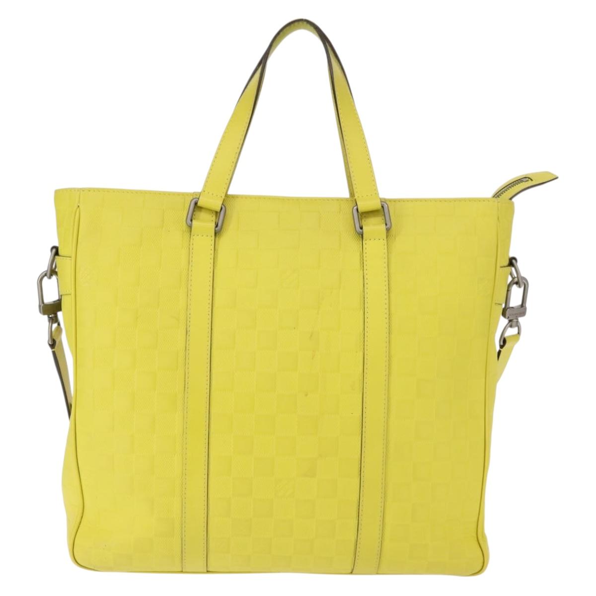 LOUIS VUITTON Damier Anfini Tadao PM 2Way Bag Bag Yellow N41393 LV Auth ep11572