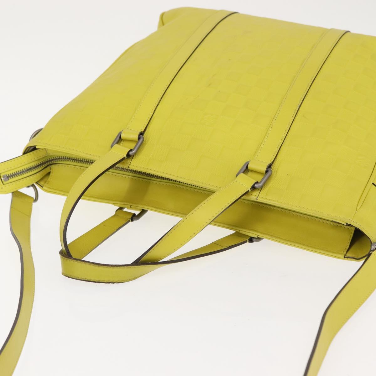 LOUIS VUITTON Damier Anfini Tadao PM 2Way Bag Bag Yellow N41393 LV Auth ep11572