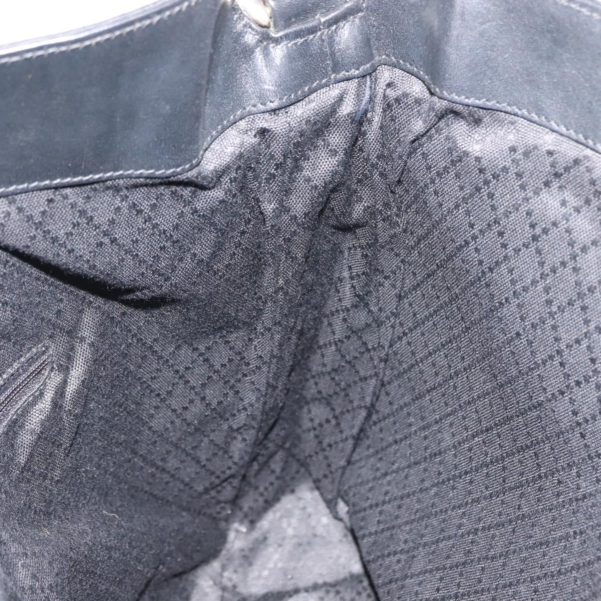 GUCCI Bamboo Hand Bag Nylon Black Silver 001 1577 3754 Auth ep11573