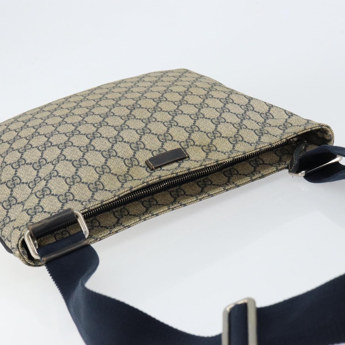 GUCCI GG Supreme Shoulder Bag PVC Navy 201446 Auth ep11575