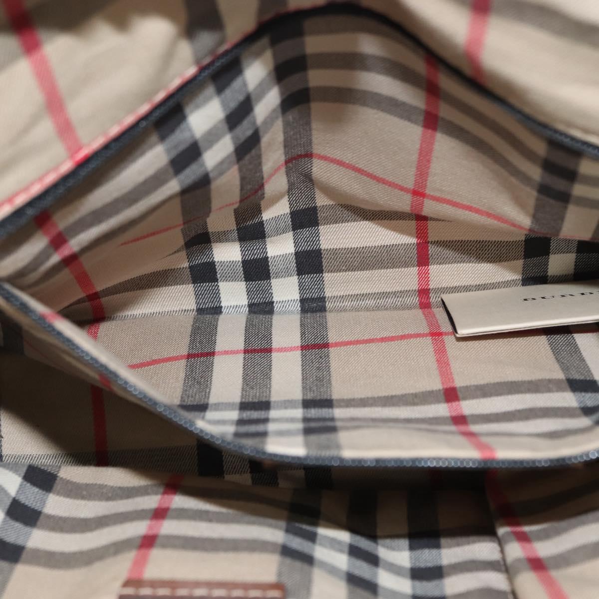 BURBERRY Hand Bag Leather Brown Gold Auth ep11577