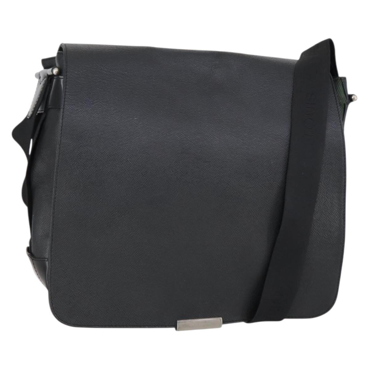 LOUIS VUITTON Taiga Victor Shoulder Bag Ardoise M30142 LV Auth ep11578