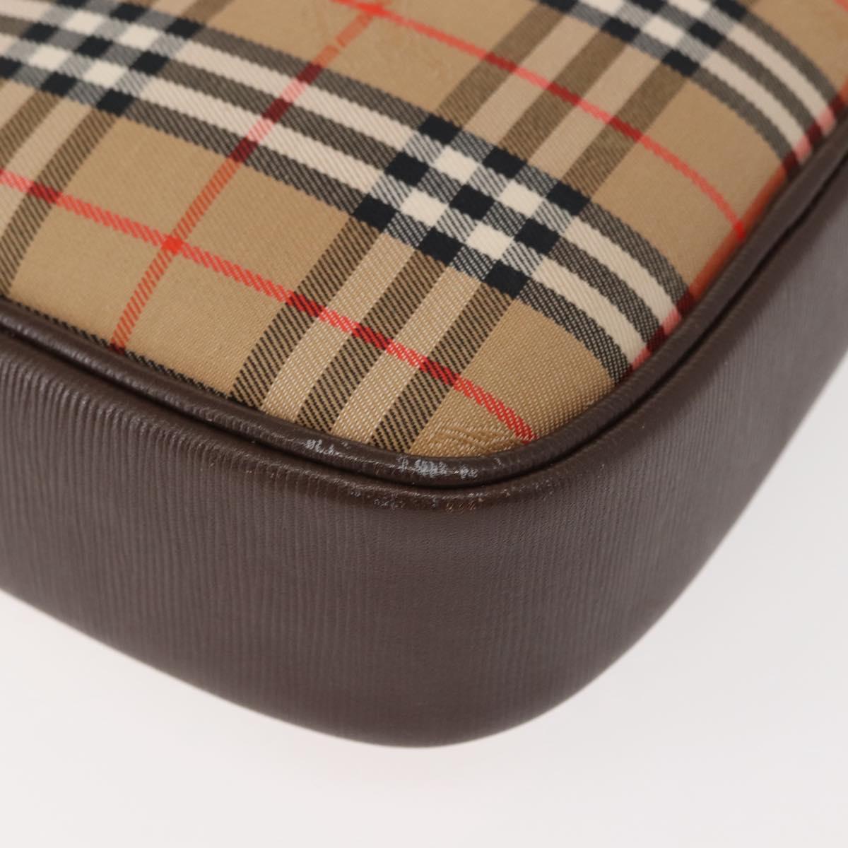 Burberrys Nova Check Shoulder Bag Canvas Beige gold Auth ep11586