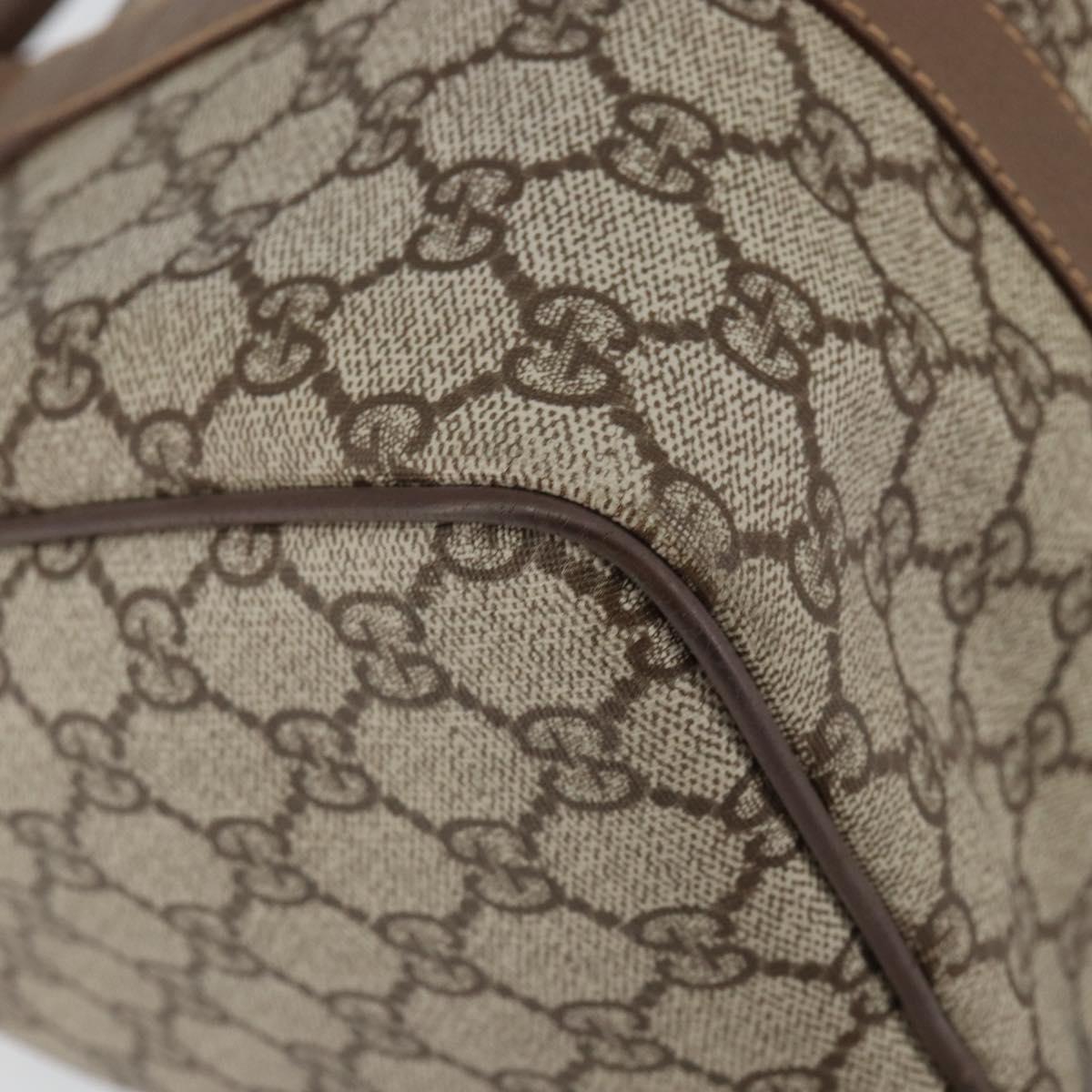 GUCCI GG Supreme Boston Bag PVC Beige Gold Auth ep11590