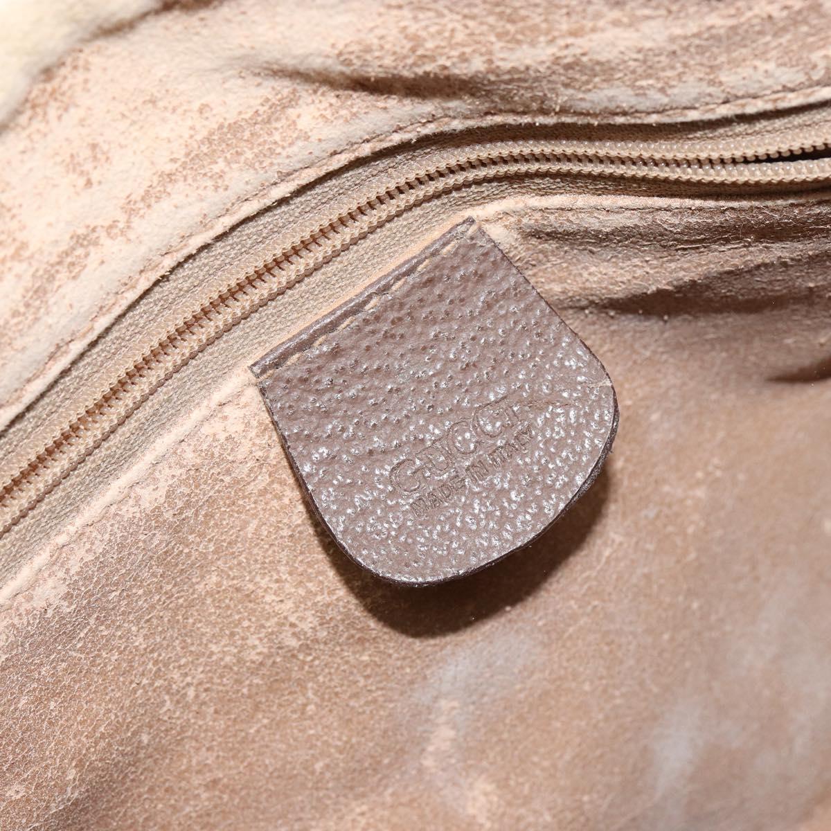 GUCCI GG Supreme Boston Bag PVC Beige Gold Auth ep11590