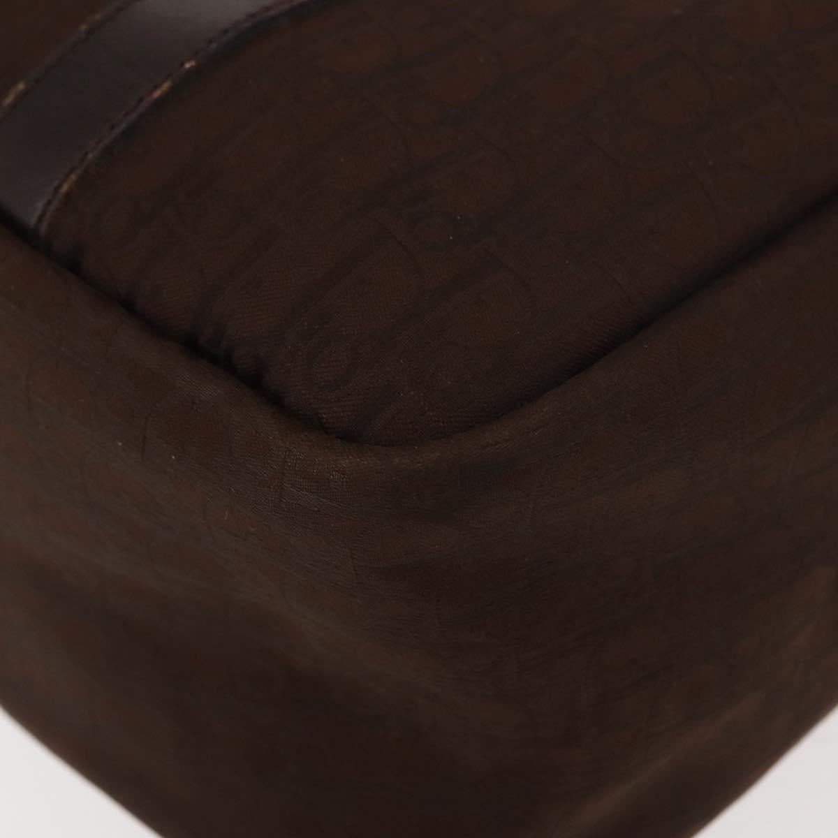 Christian Dior Trotter Canvas Hand Bag Brown Gold Auth ep11591