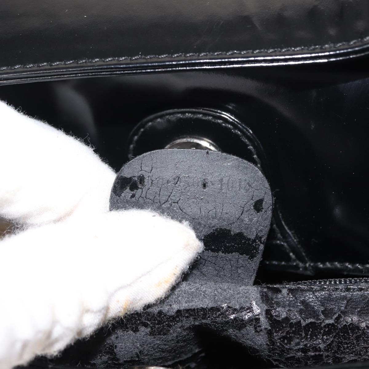 GUCCI Soho Shoulder Bag Enamel Black Auth ep11593