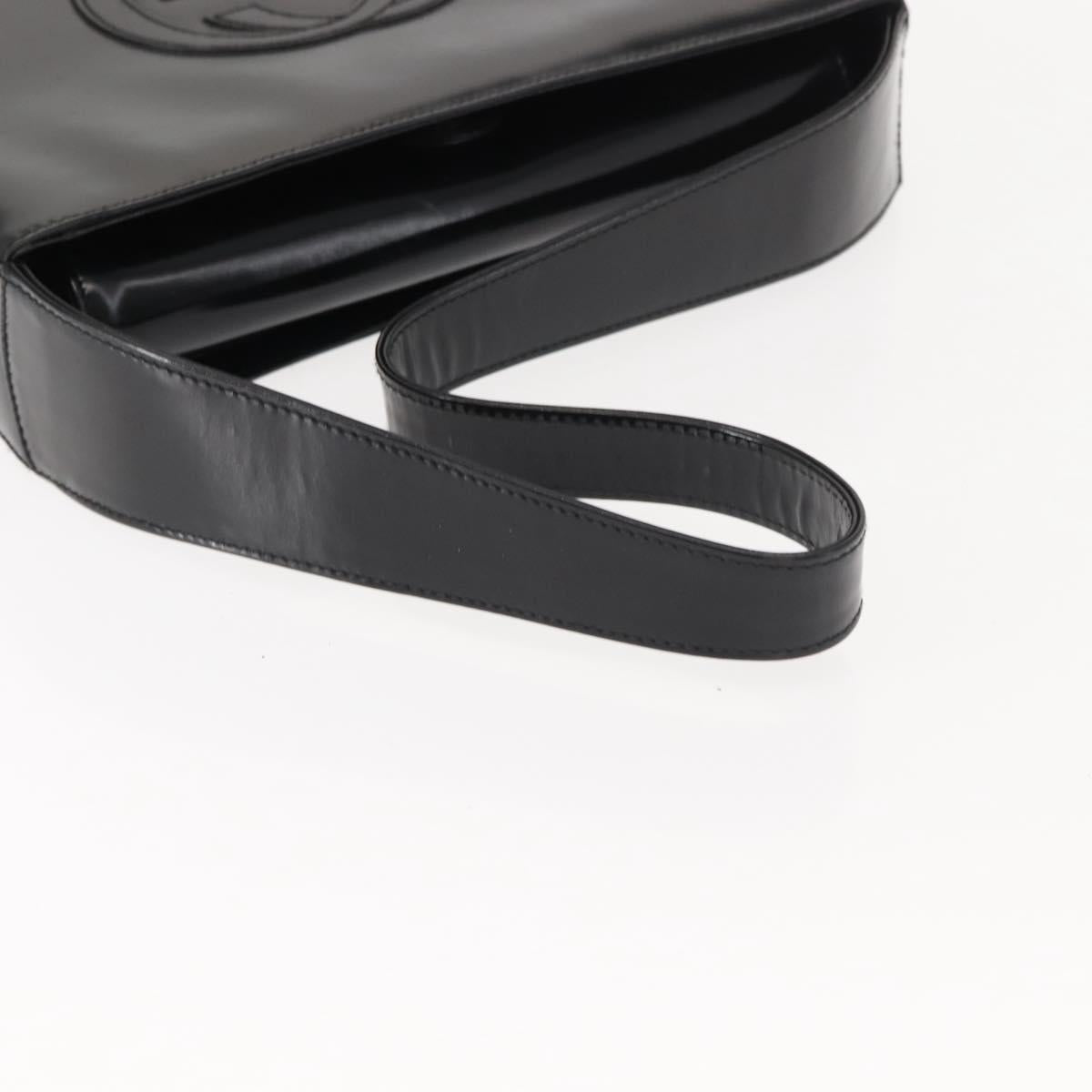 GUCCI Soho Shoulder Bag Enamel Black Auth ep11593