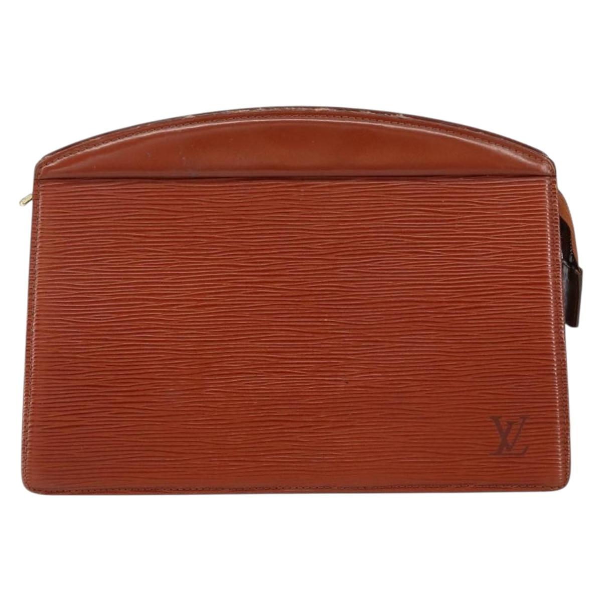 LOUIS VUITTON Epi Trousse Crete Pouch Brown M48403 LV Auth ep11597