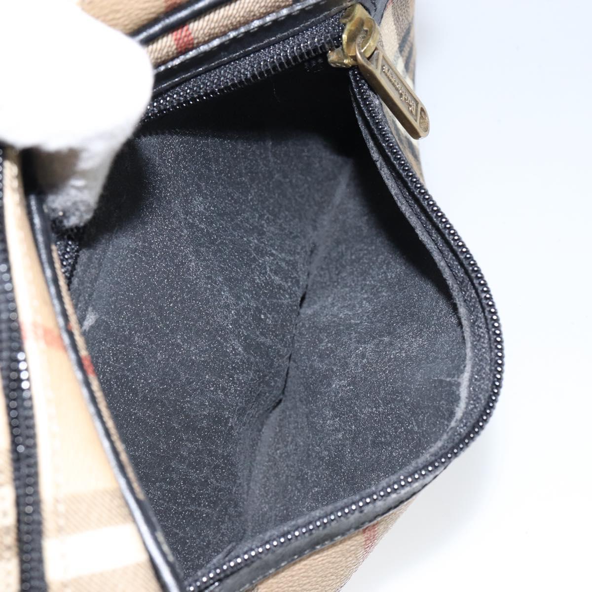 Burberrys Nova Check Clutch Bag PVC Beige Gold Auth ep11601