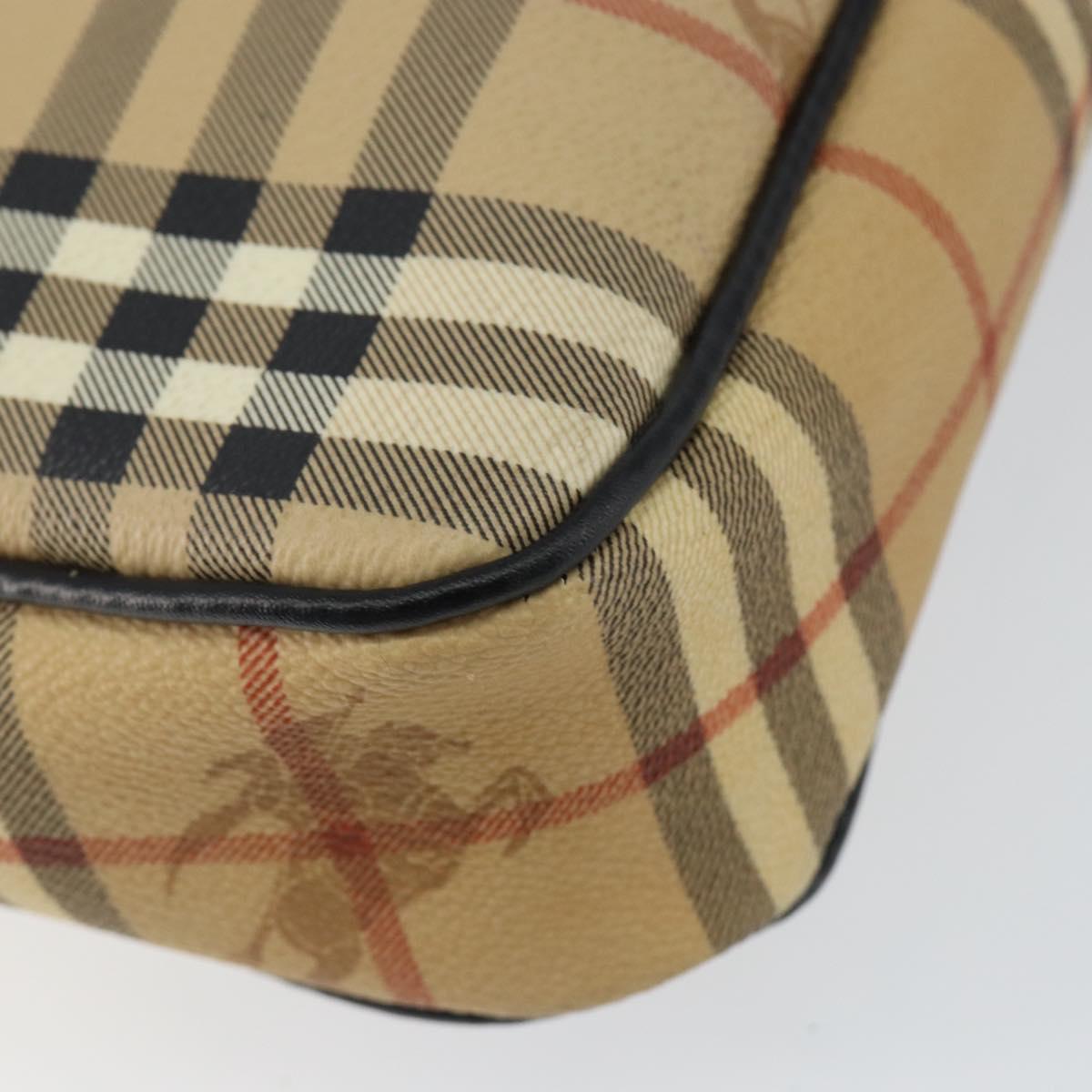 Burberrys Nova Check Clutch Bag PVC Beige Gold Auth ep11601