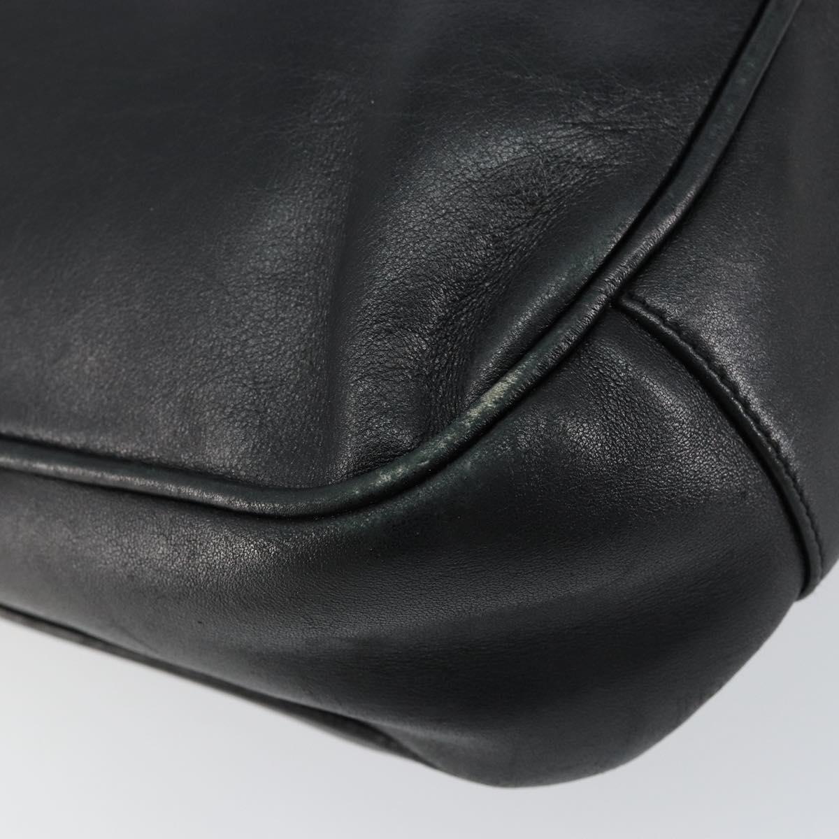 GUCCI Bamboo Hand Bag Leather Black Gold 001 2123 1638 Auth ep11605