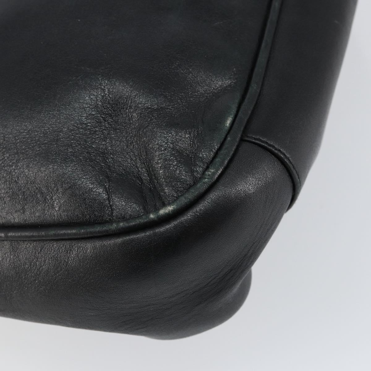 GUCCI Bamboo Hand Bag Leather Black Gold 001 2123 1638 Auth ep11605