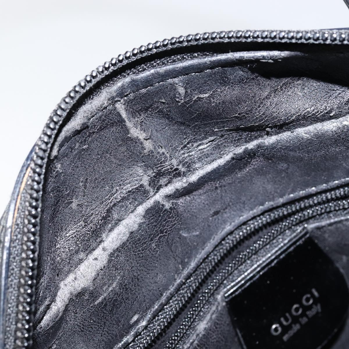 GUCCI Soho Hand Bag Enamel Black Silver 000 2058 0505 5 Auth ep11607