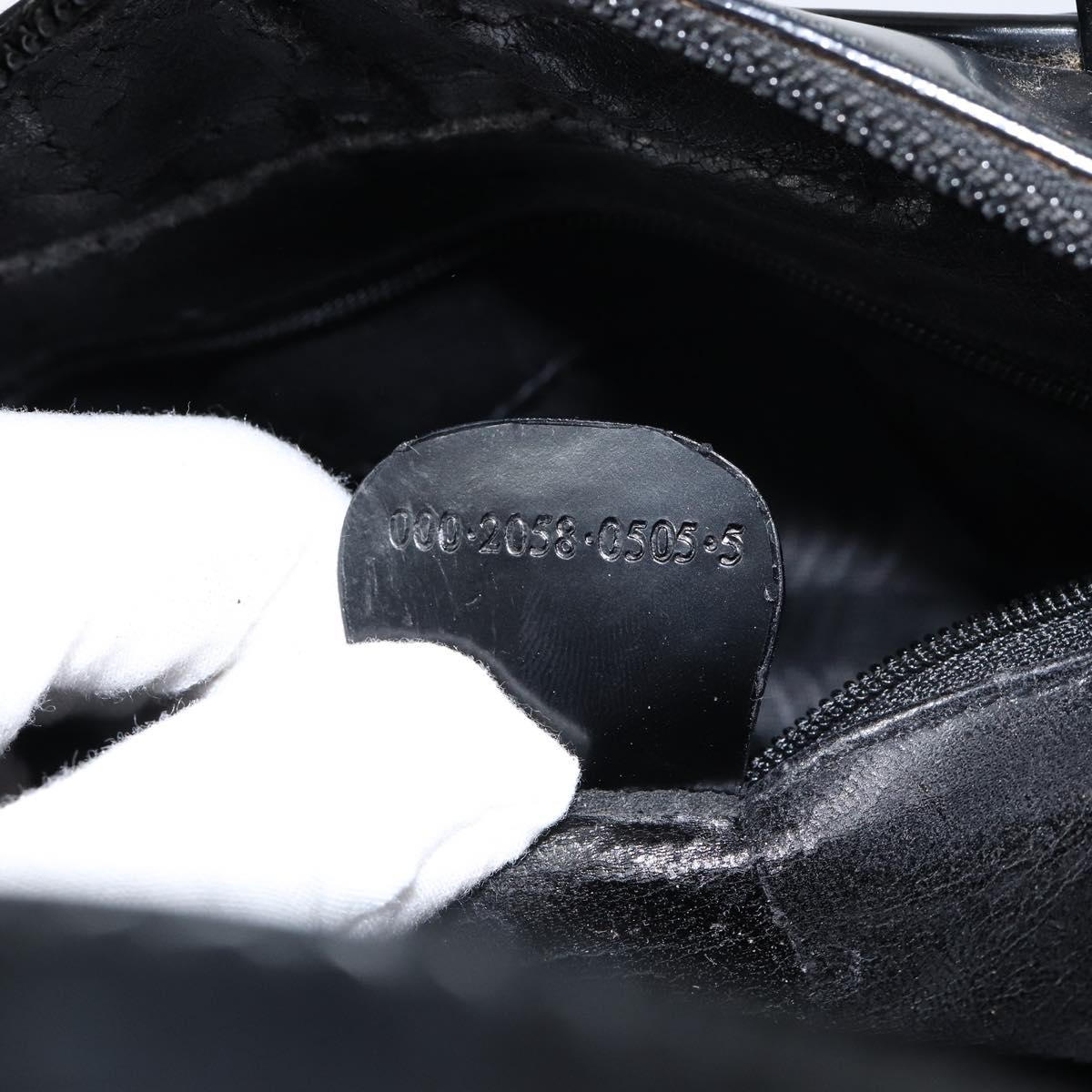 GUCCI Soho Hand Bag Enamel Black Silver 000 2058 0505 5 Auth ep11607