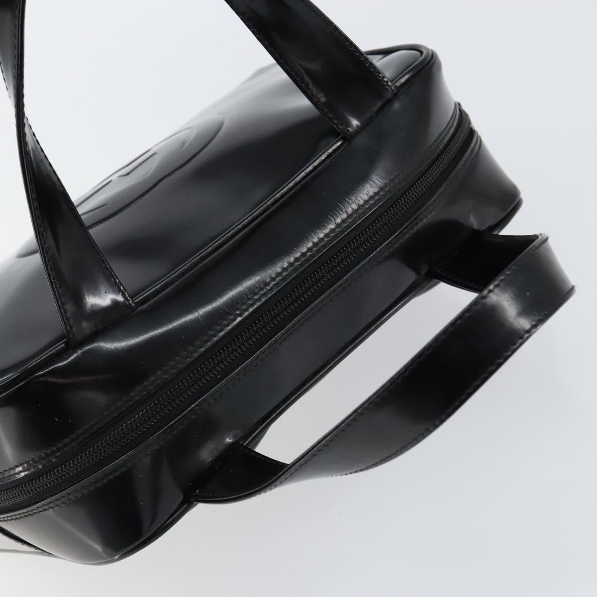 GUCCI Soho Hand Bag Enamel Black Silver 000 2058 0505 5 Auth ep11607