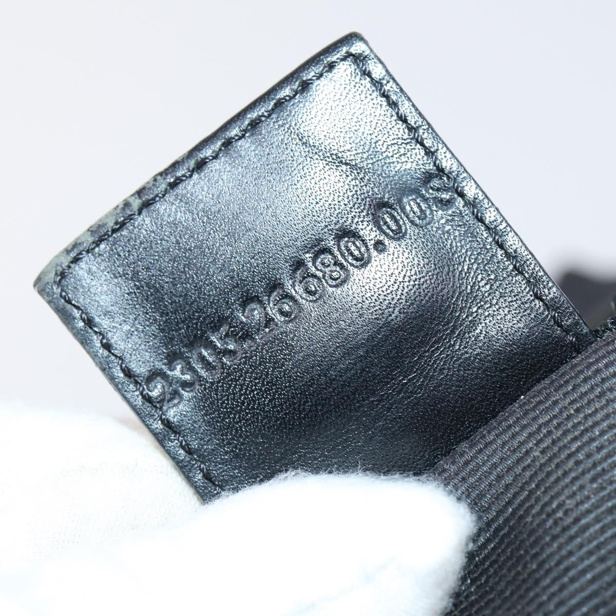 FENDI Tote Bag Nylon Black Silver Auth ep11611