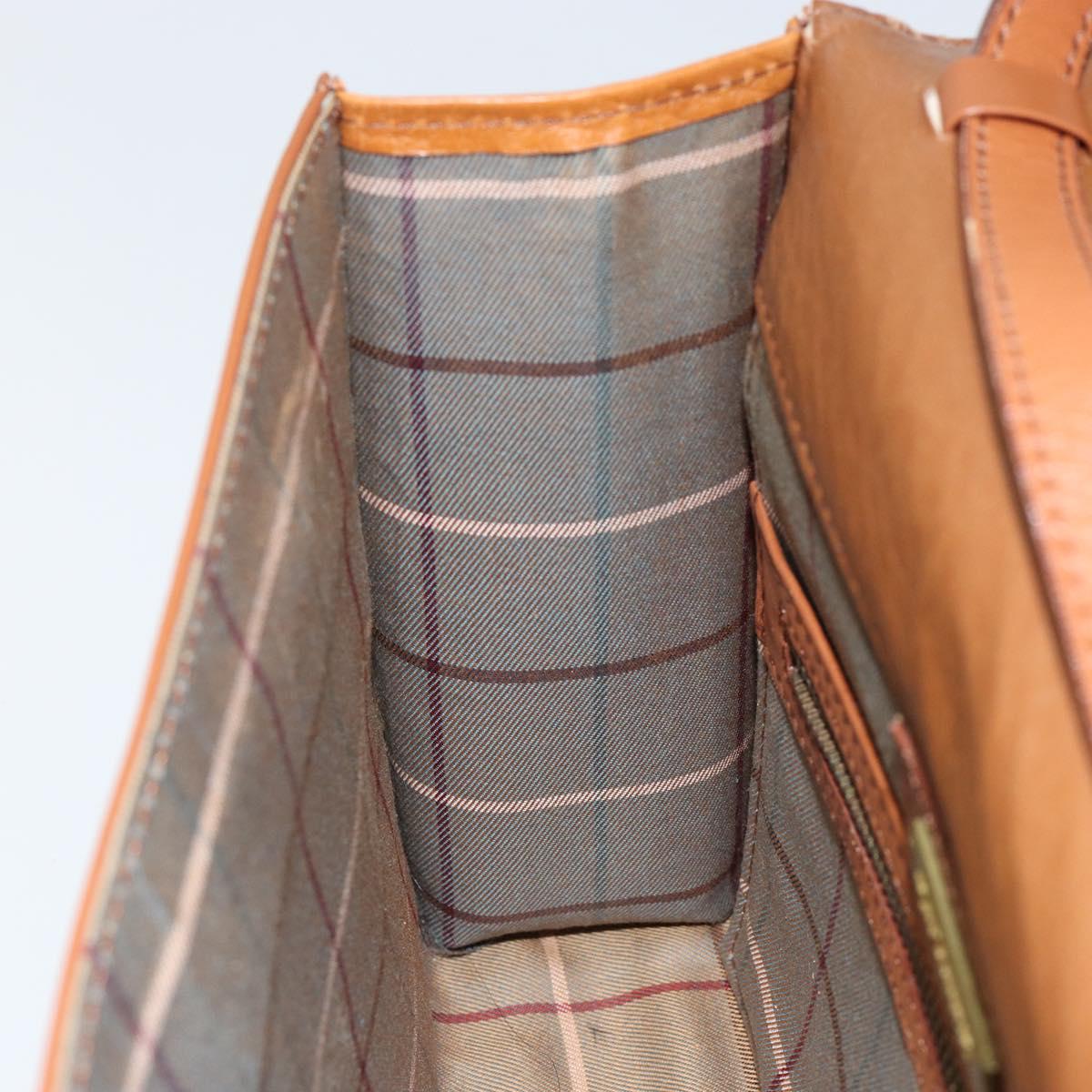 Burberrys Shoulder Bag Leather Gold Brown Auth ep11612