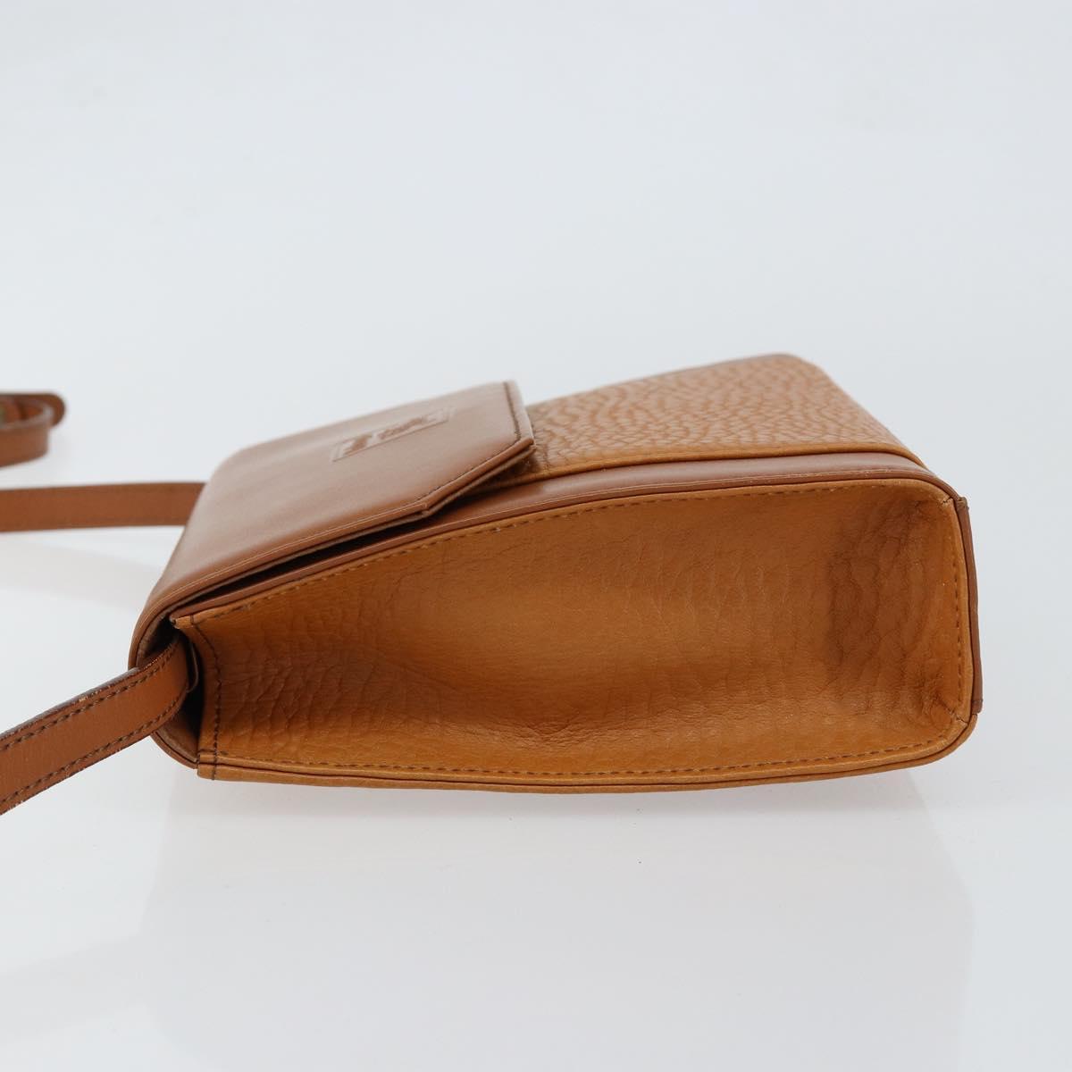 Burberrys Shoulder Bag Leather Gold Brown Auth ep11612