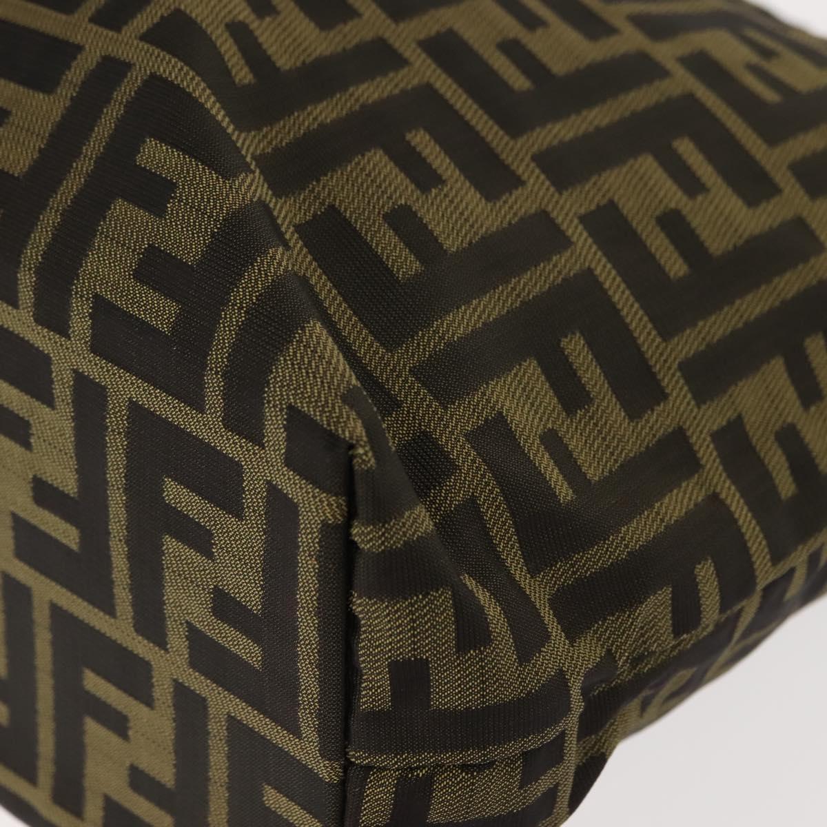 FENDI Zucca Canvas Tote Bag Black Brown Auth ep11618