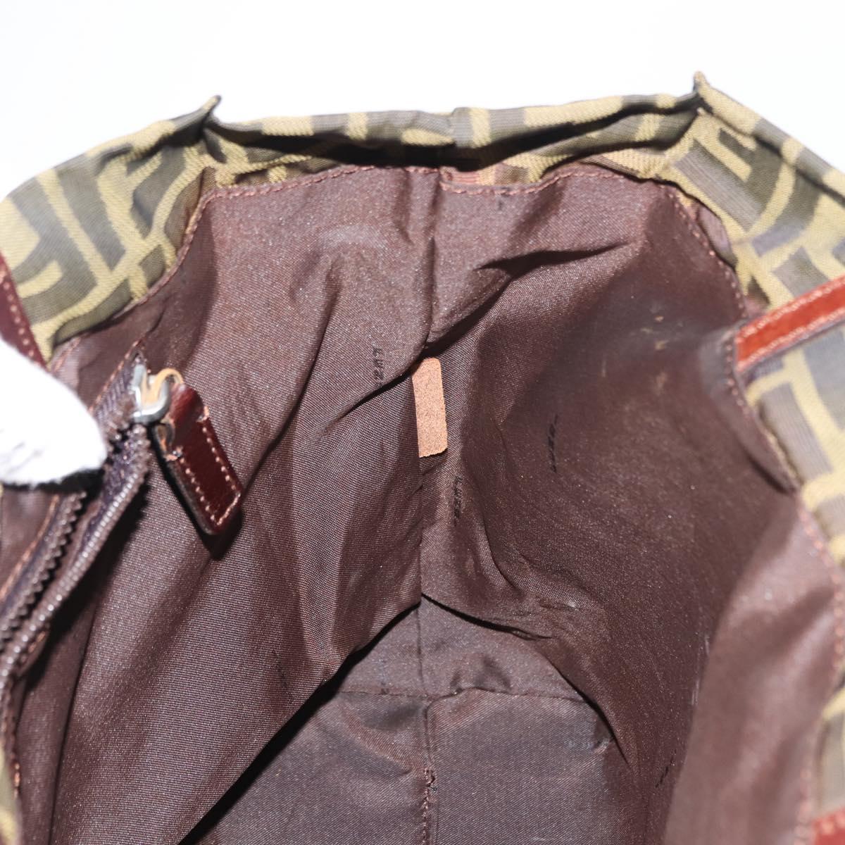 FENDI Zucca Canvas Tote Bag Black Brown Auth ep11618