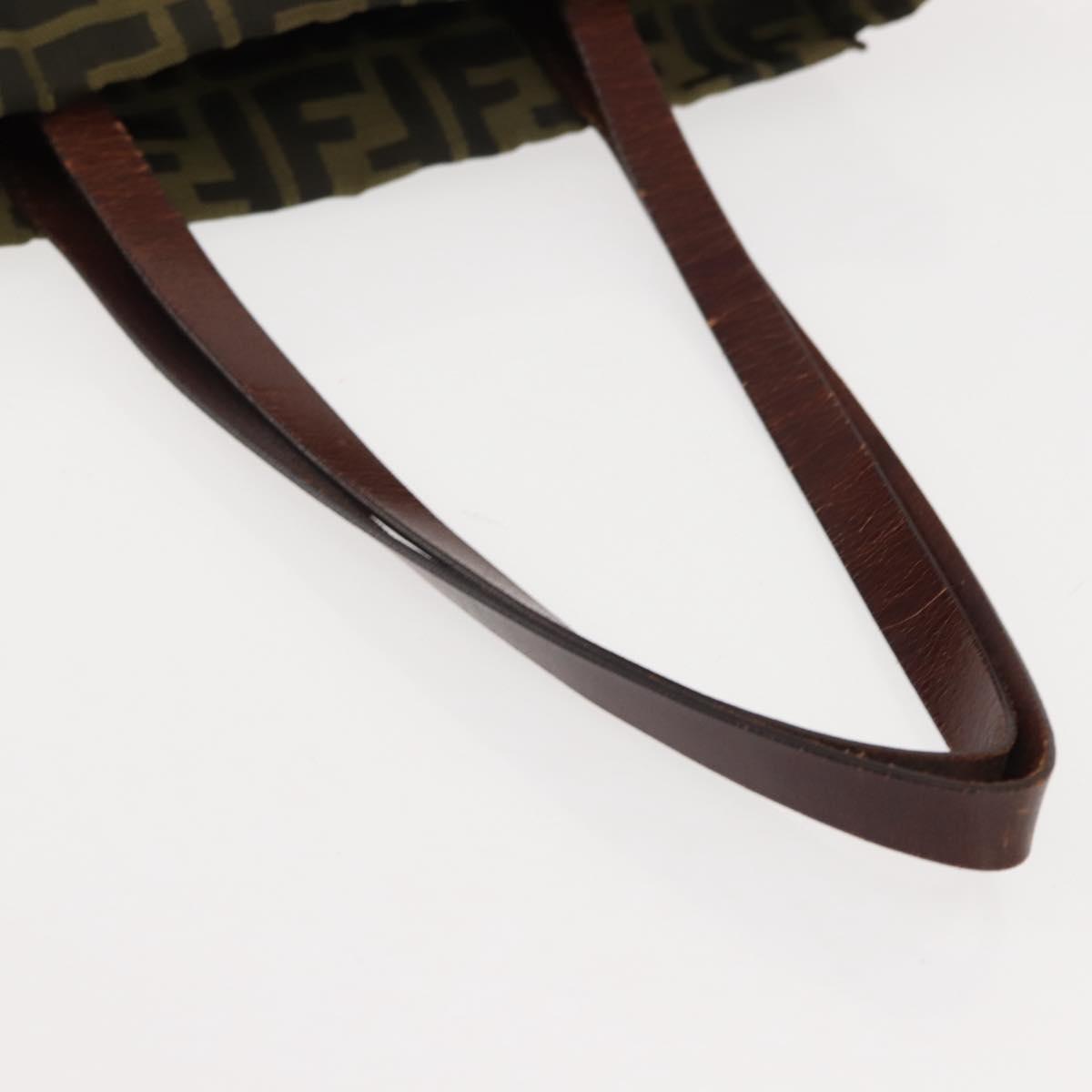 FENDI Zucca Canvas Tote Bag Black Brown Auth ep11618