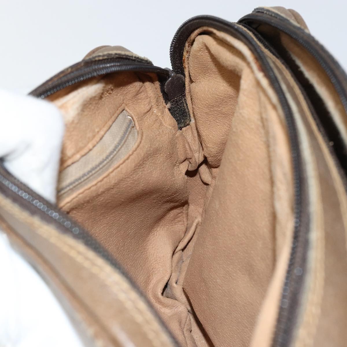 GUCCI GG Plus Supreme Shoulder Bag PVC Beige Gold Auth ep11624