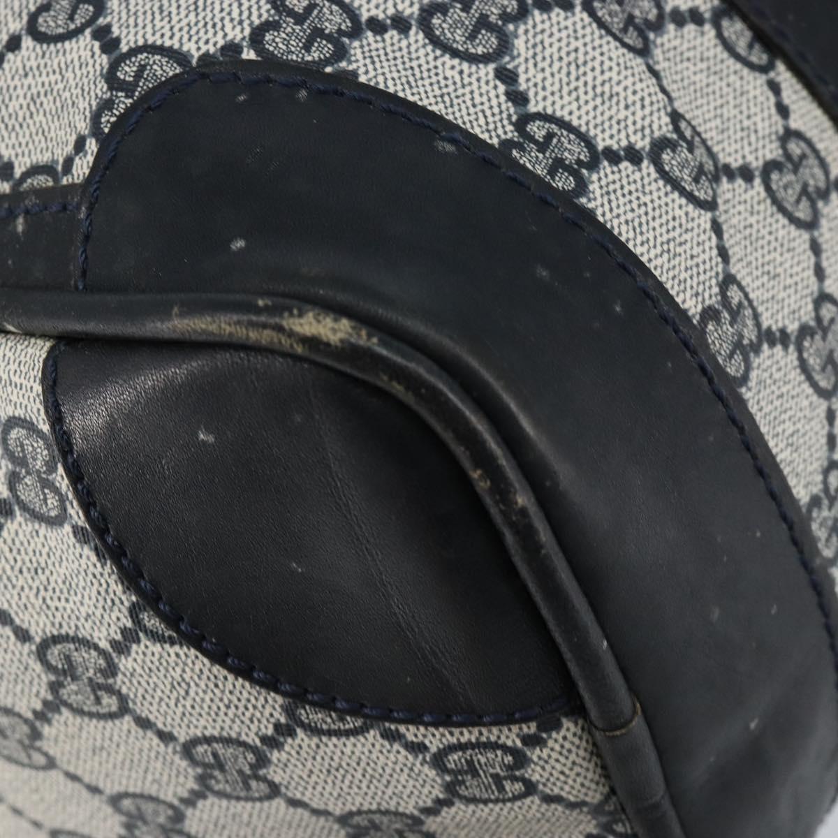 GUCCI GG Supreme Boston Bag PVC Navy Gold Auth ep11627