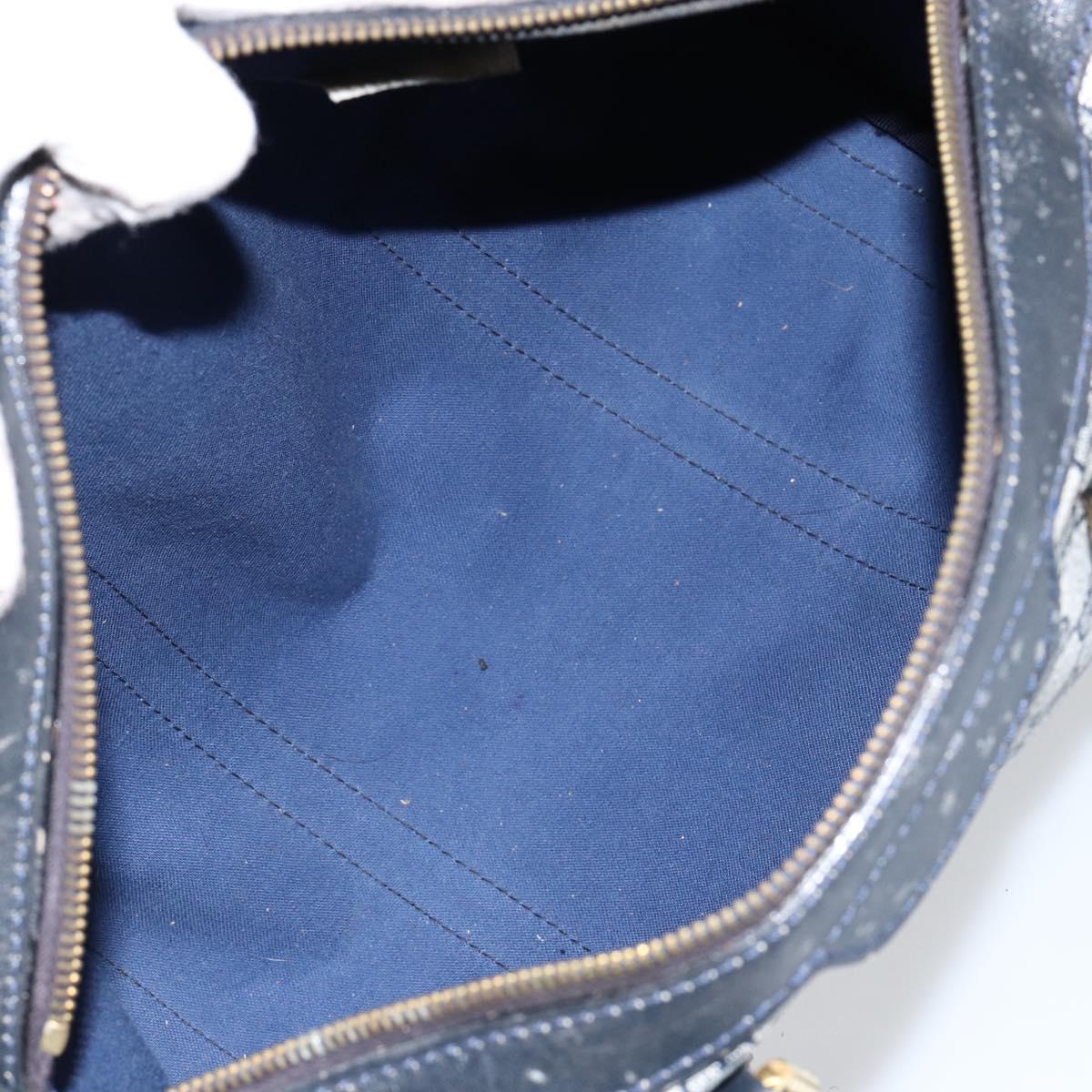 GUCCI GG Supreme Boston Bag PVC Navy Gold Auth ep11627