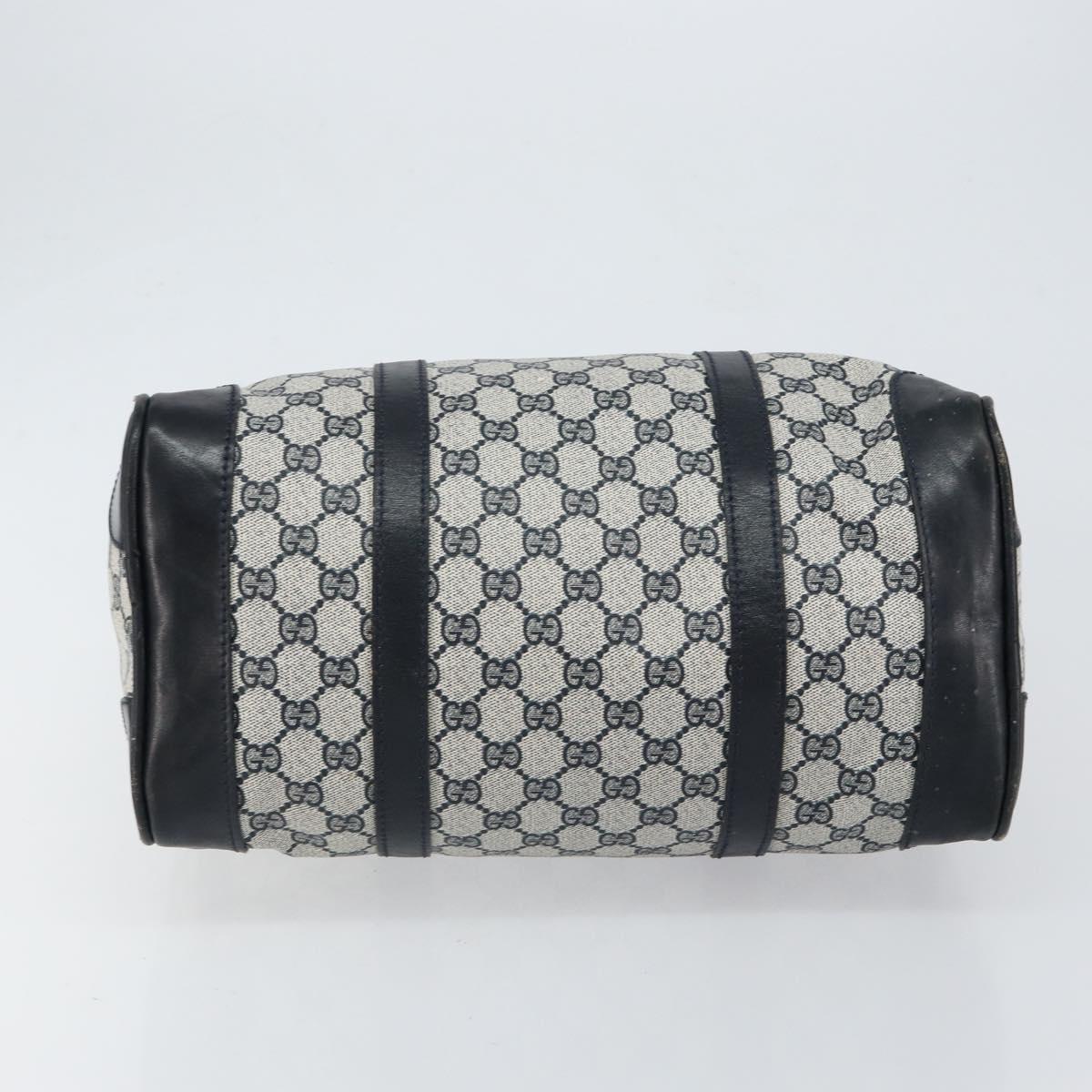 GUCCI GG Supreme Boston Bag PVC Navy Gold Auth ep11627