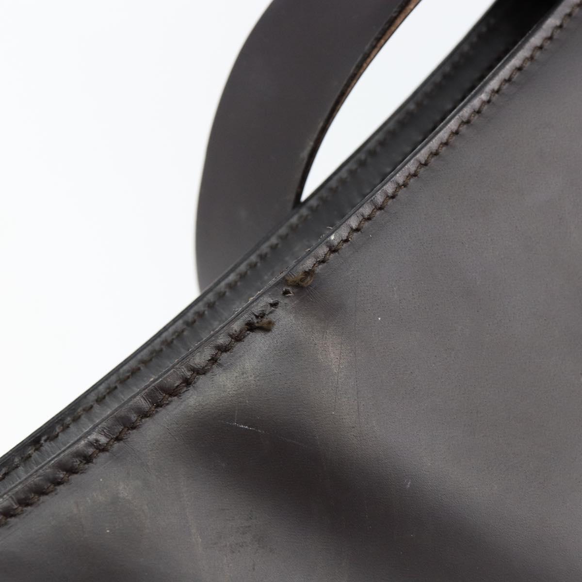 GUCCI Shoulder Bag Leather Brown Silver Auth ep11636