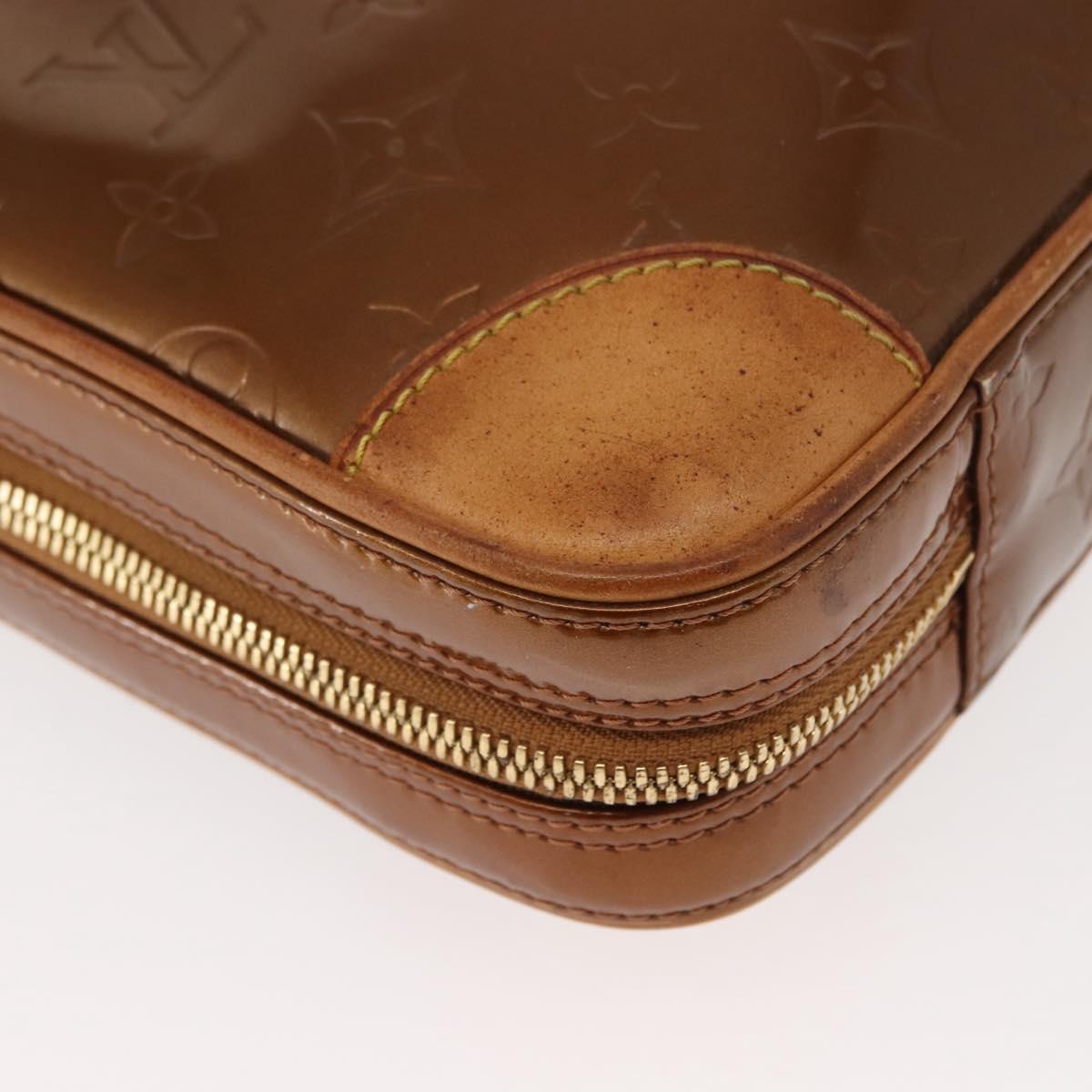 LOUIS VUITTON Monogram Vernis Van Damme Hand Bag Bronze M91125 LV Auth ep11640