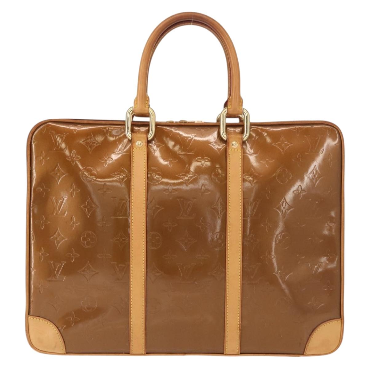 LOUIS VUITTON Monogram Vernis Van Damme Hand Bag Bronze M91125 LV Auth ep11640