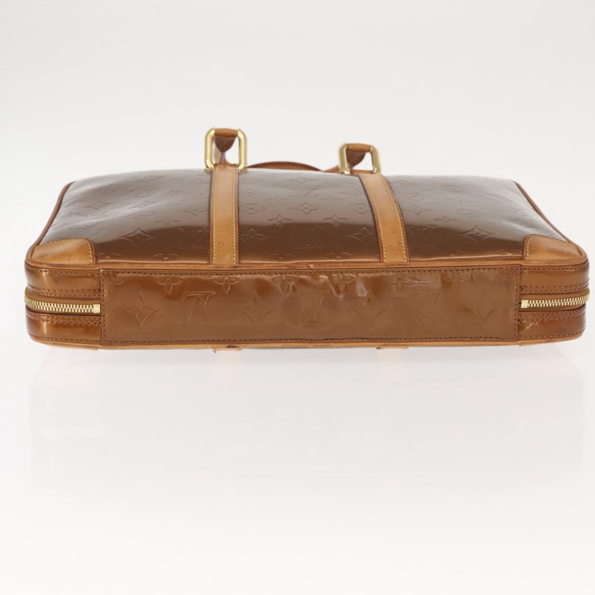 LOUIS VUITTON Monogram Vernis Van Damme Hand Bag Bronze M91125 LV Auth ep11640
