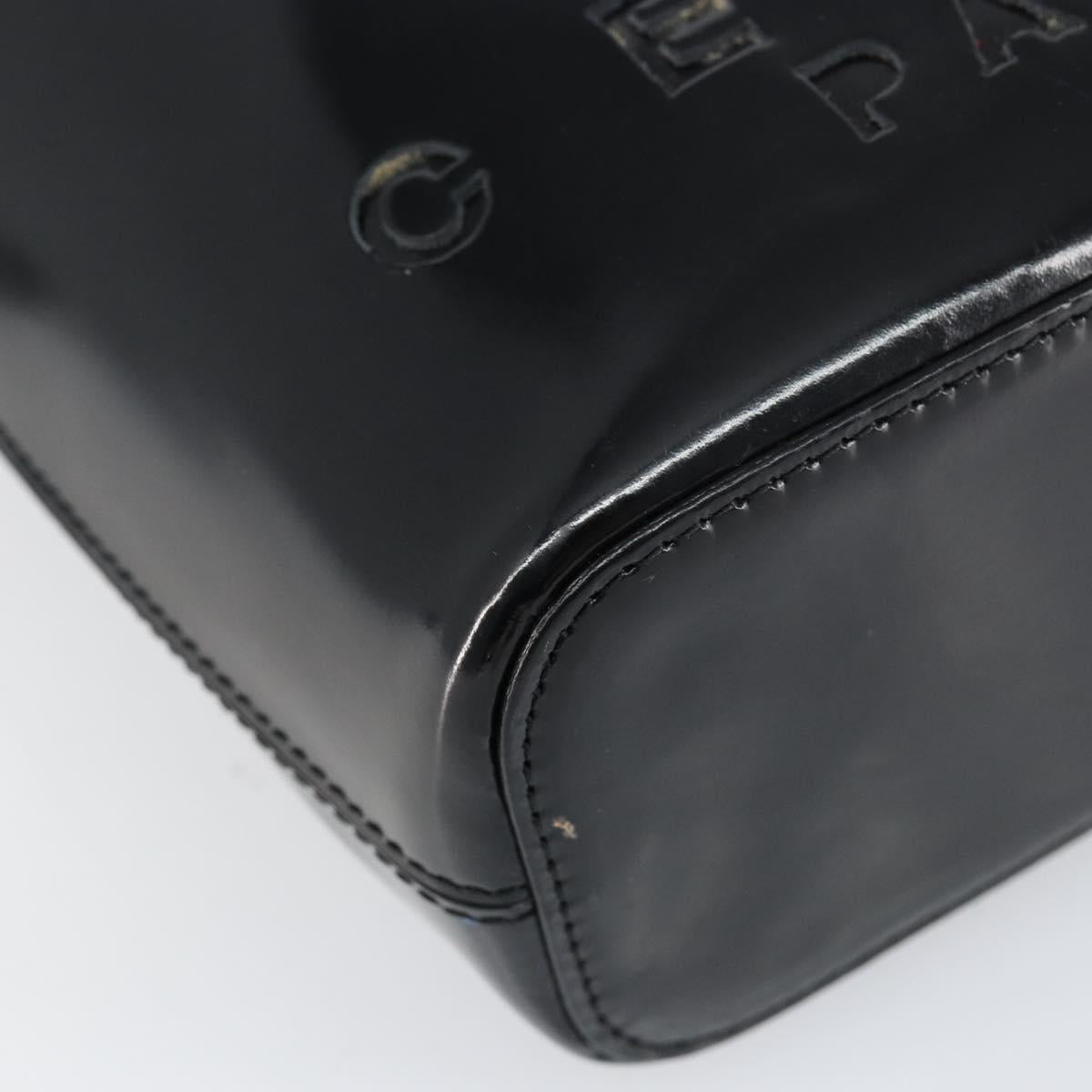 CELINE Shoulder Bag Enamel Black Gold Auth ep11645
