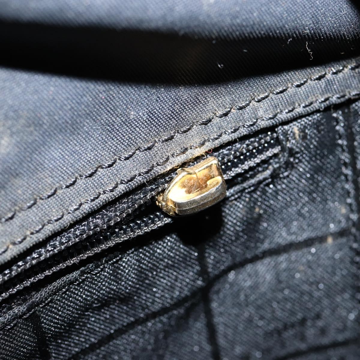 CELINE Shoulder Bag Enamel Black Gold Auth ep11645