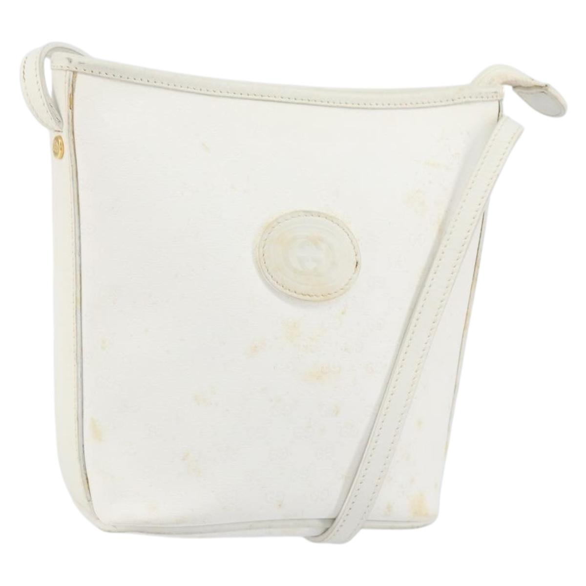 GUCCI Micro GG Supreme Shoulder Bag PVC White Gold 007 115 1095 Auth ep11655