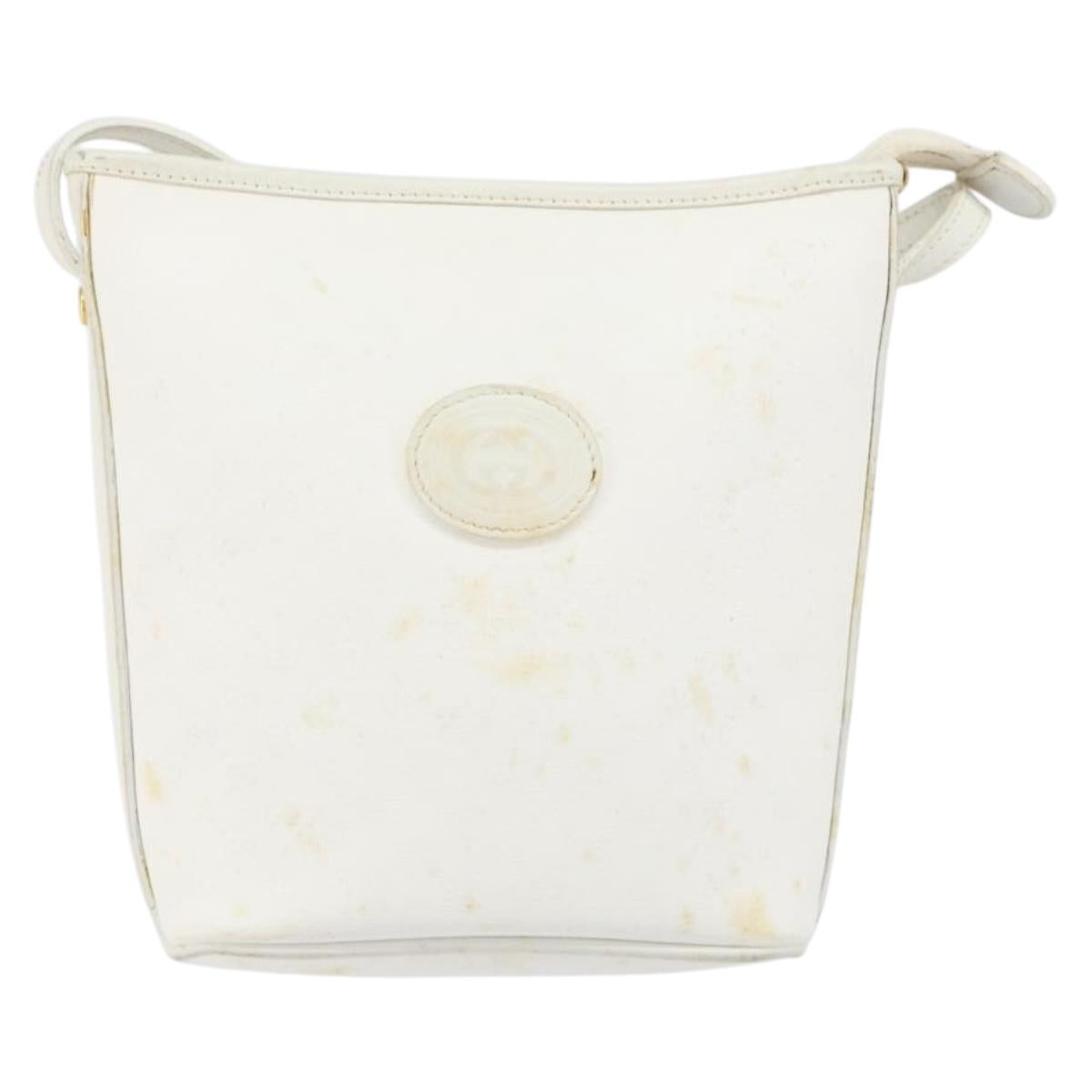 GUCCI Micro GG Supreme Shoulder Bag PVC White Gold 007 115 1095 Auth ep11655