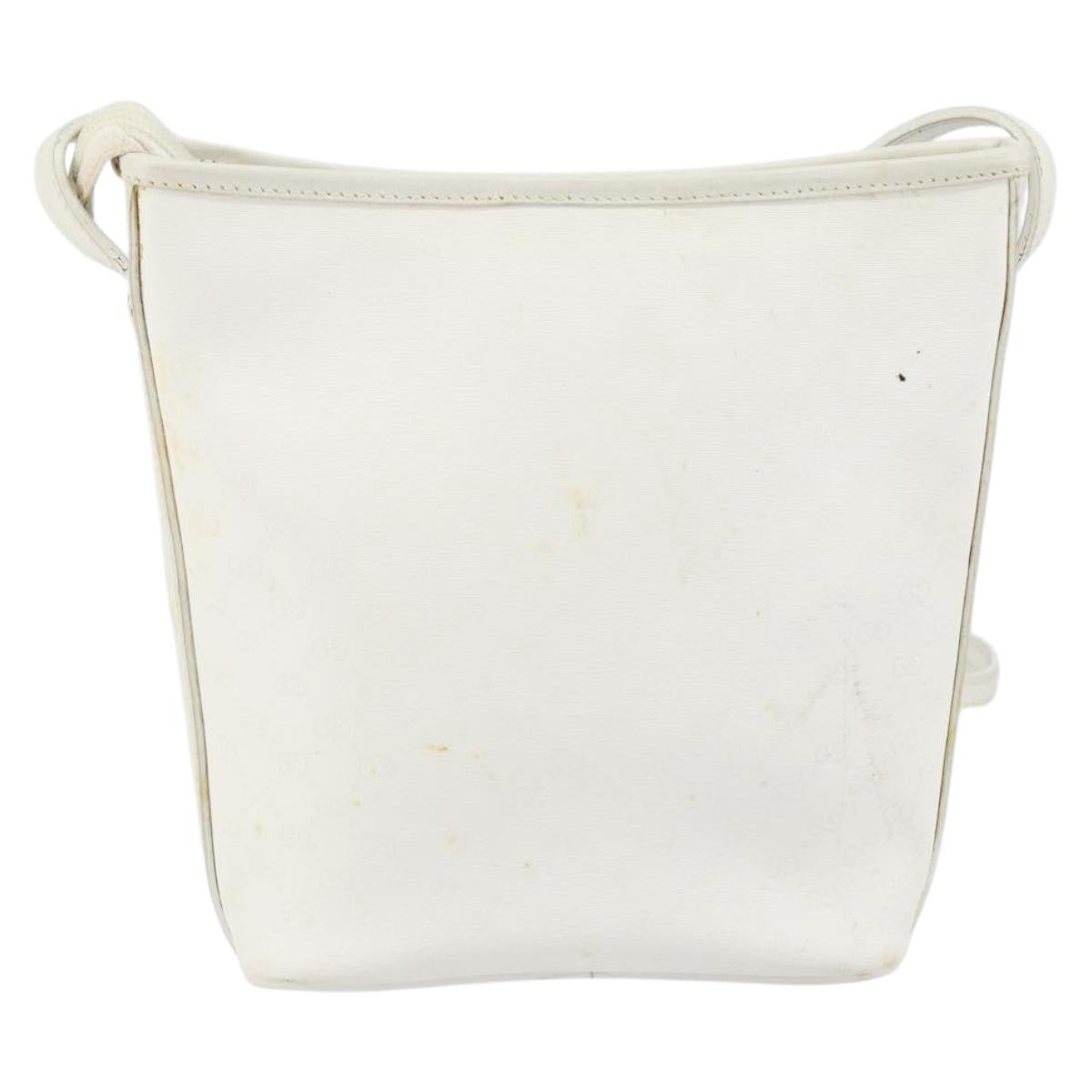 GUCCI Micro GG Supreme Shoulder Bag PVC White Gold 007 115 1095 Auth ep11655