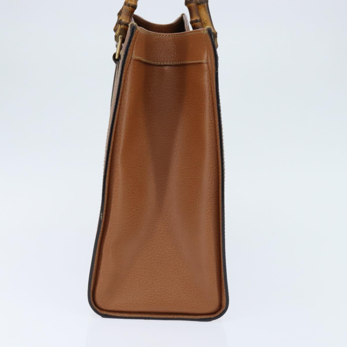 GUCCI Bamboo Hand Bag Leather Brown Gold 002 1186 0260 Auth ep11657
