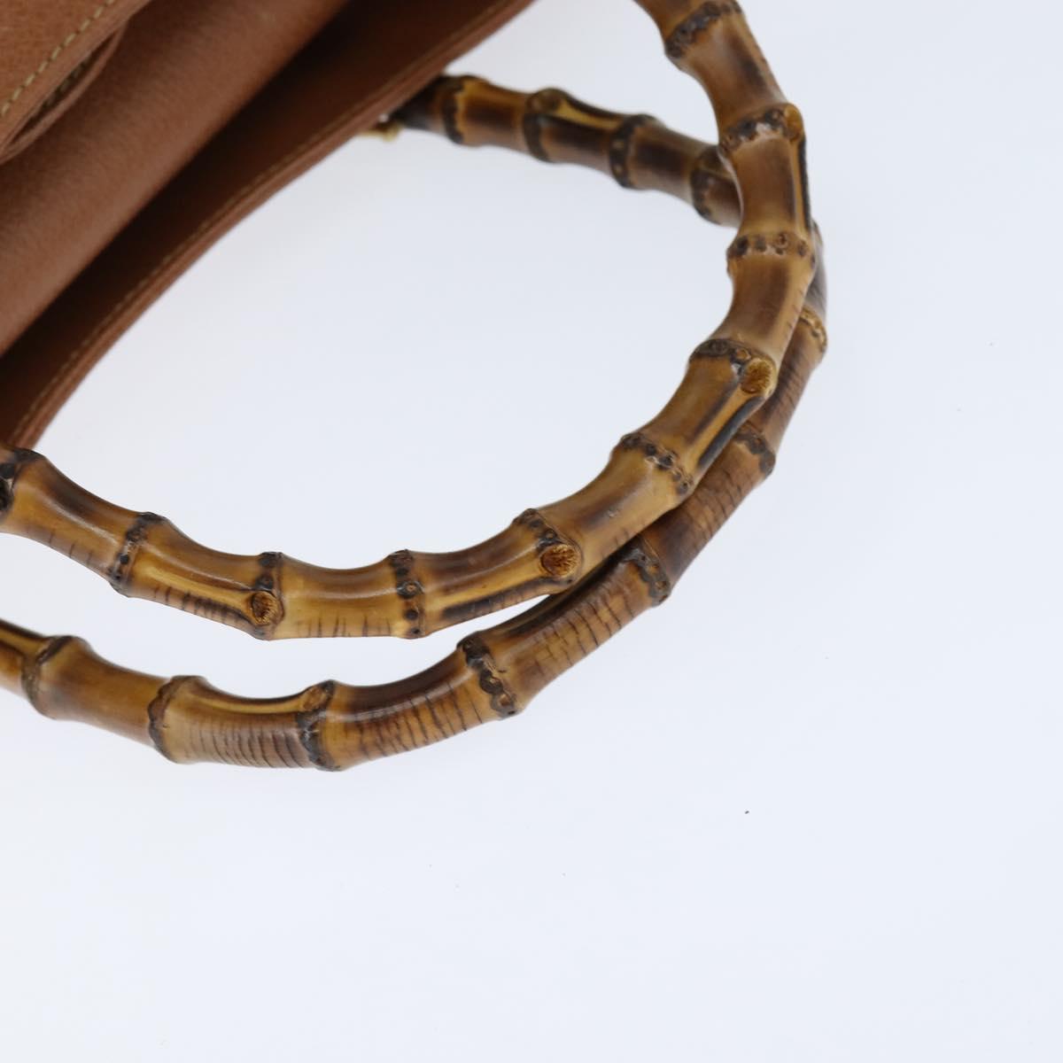GUCCI Bamboo Hand Bag Leather Brown Gold 002 1186 0260 Auth ep11657