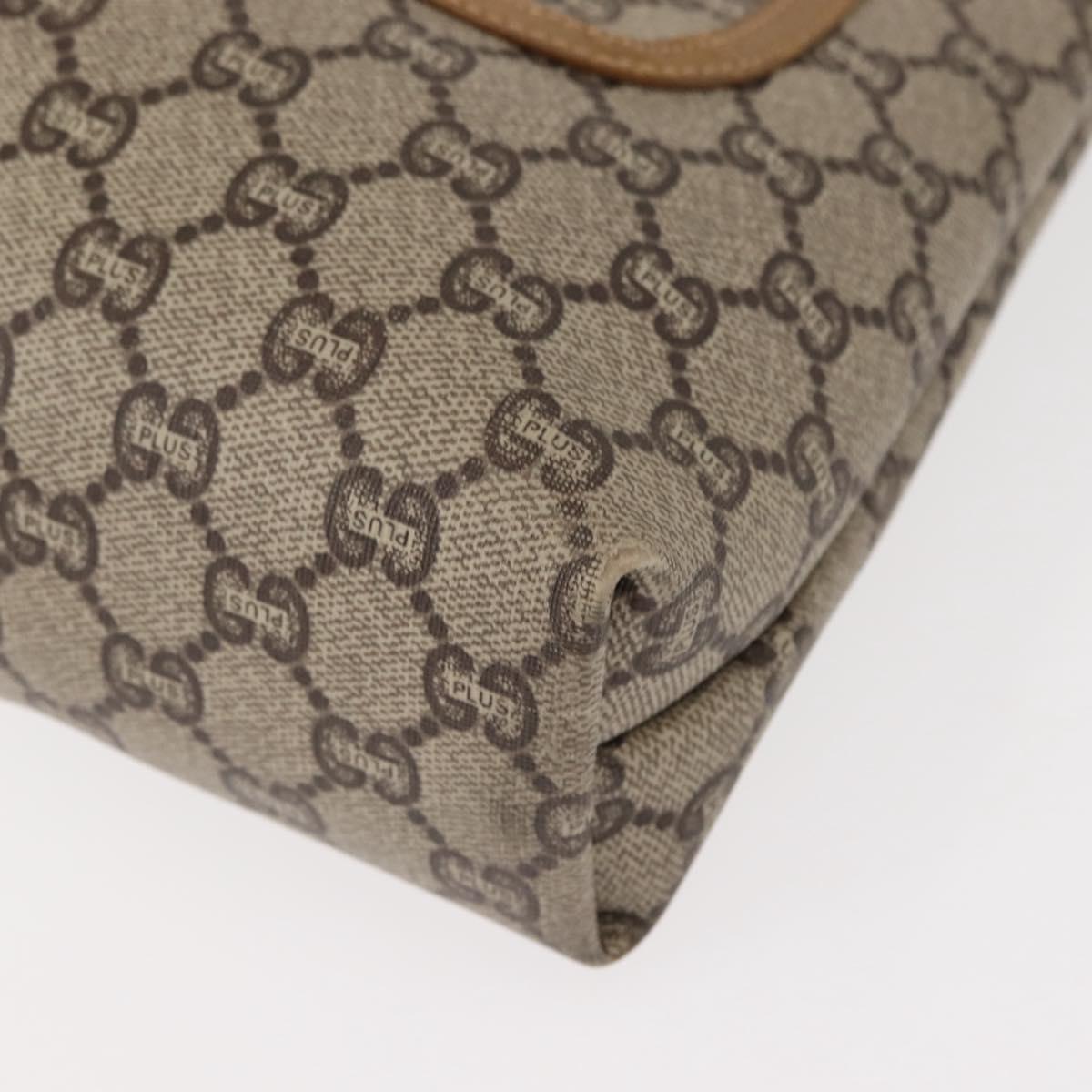 GUCCI GG Plus Supreme Web Sherry Line Tote Bag PVC Beige Gold Auth ep11665