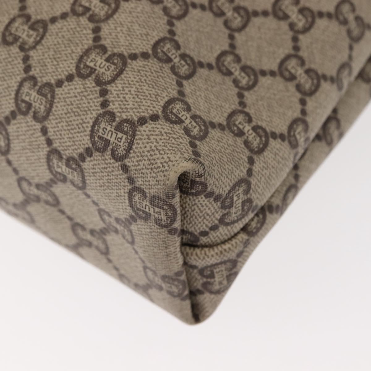 GUCCI GG Plus Supreme Web Sherry Line Tote Bag PVC Beige Gold Auth ep11665