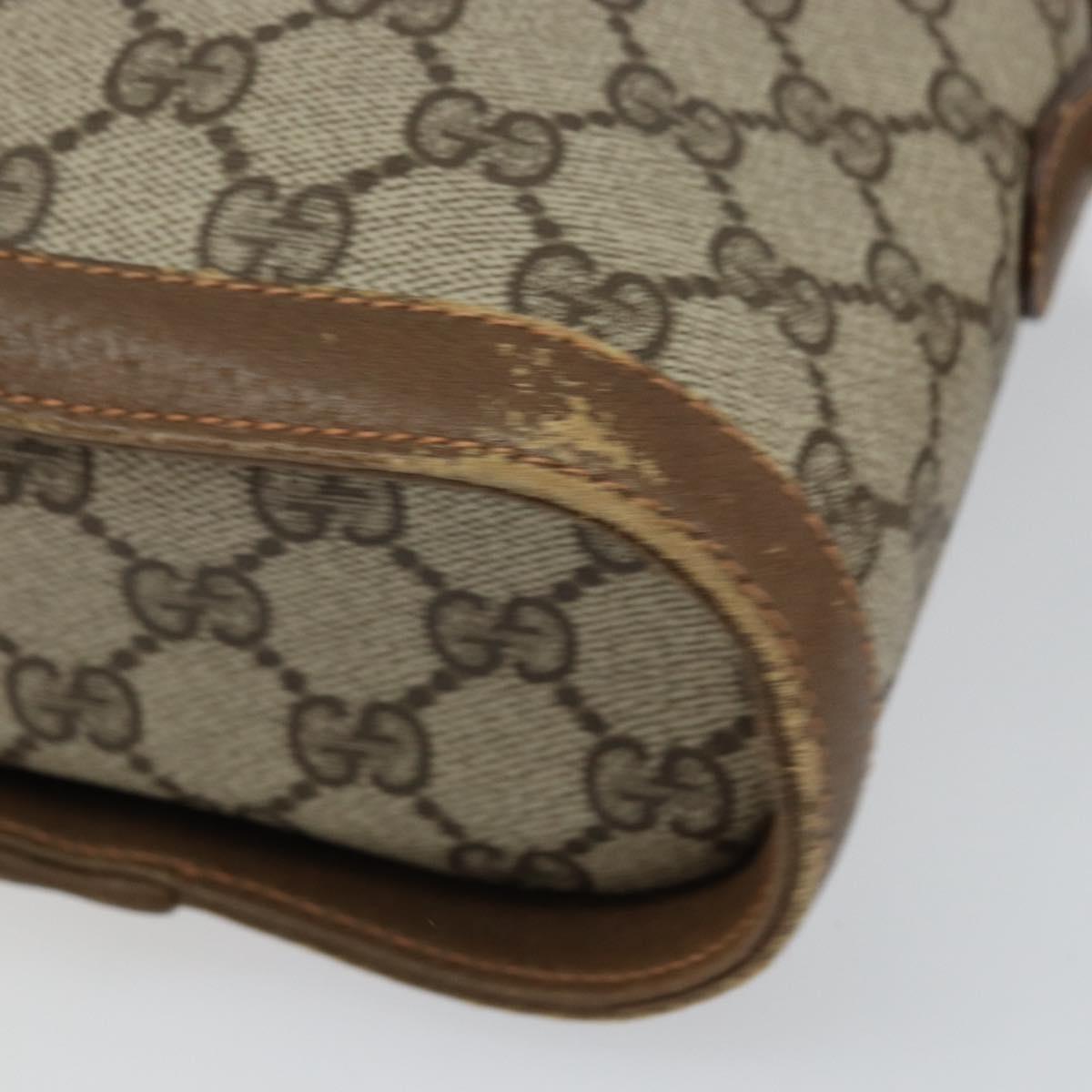 GUCCI GG Supreme Web Sherry Line Bag PVC Beige Gold 904 02 070 Auth ep11689