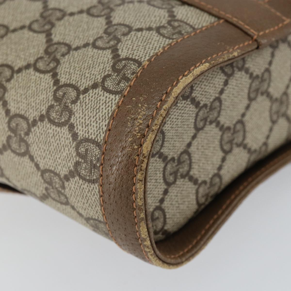 GUCCI GG Supreme Web Sherry Line Bag PVC Beige Gold 904 02 070 Auth ep11689