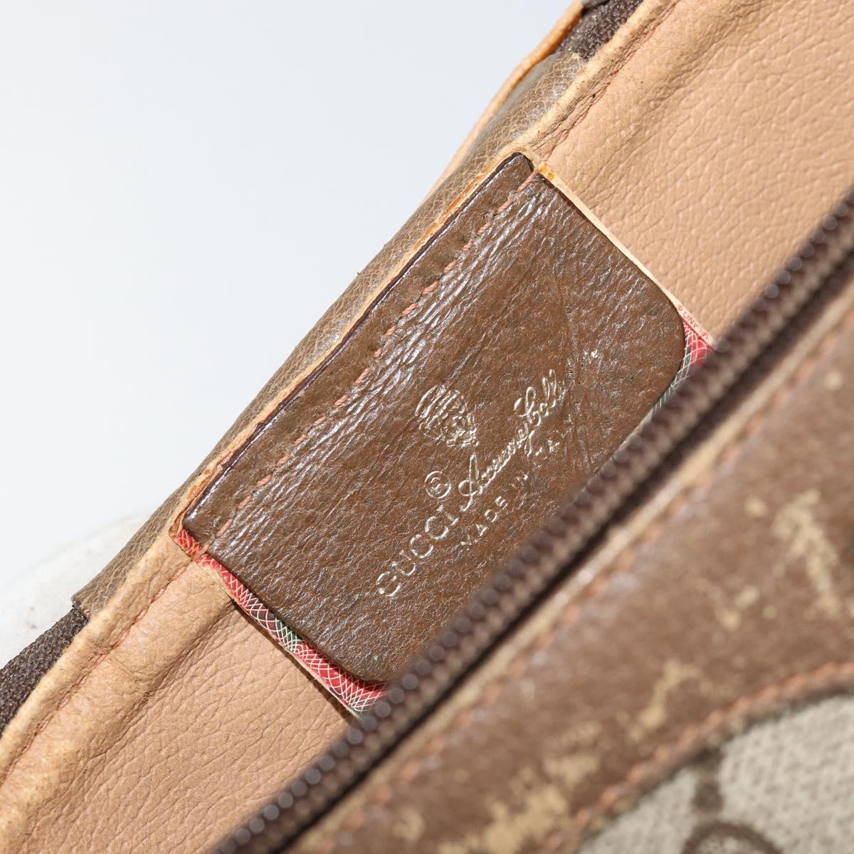 GUCCI GG Supreme Web Sherry Line Bag PVC Beige Gold 904 02 070 Auth ep11689